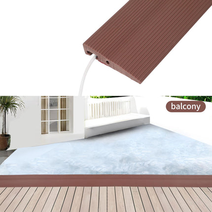 Door threshold ramp, 90 x 7.5 x 1CM / 1.5CM / 2CM wheelchair ramp PVC threshold ramp, door threshold ramps for wheelchairs, walkers or e-scooters (brown, 1CM)