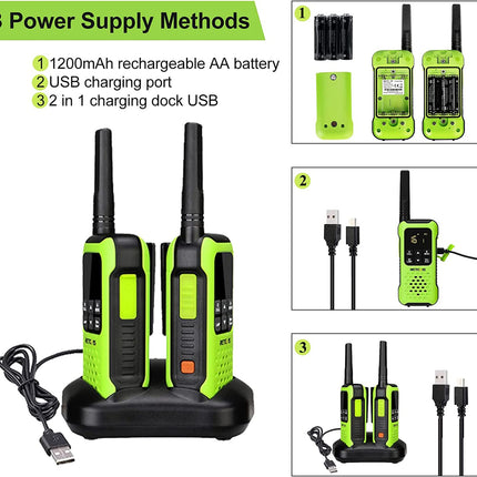 Retevis RT649P Walkie Talkie Waterproof, Floating Walkie Talkie IP67, 1200 mAh Rechargeable PMR Radio, SOS Alarm Walkie Talkie Set of 4 for Kayaking, Surfing, Fishing (4 Pack)