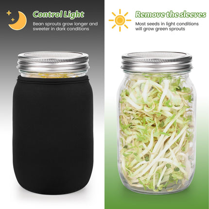 UCAMP Sprouting Jar, Set of 2, Sprouting Jar for Sprouts, Germination Container for Growing Soy Sprouts, Cultivation Kit for Delicious Fresh Soy Sprouts, Seedlings, Microgreens