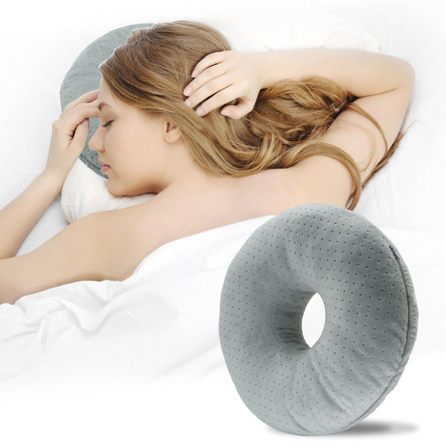 Topzora Piercing Pillow with Hole – Donut Pillow for Side Sleepers to Relieve Ear Pain, Piercing Pillow for Side Sleepers to Relieve Ear Pain, Donut Ear Pillow-Gray