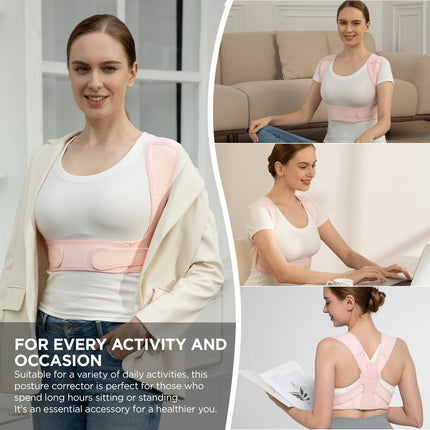 Back Support for Posture Correction, Posture Corrector, Adjustable, for the Upper Back, Supports the Clavicle and Relieves Neck, Shoulder and Upper Back Pain (S/M)