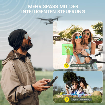 Holy Stone HS280D Drone with 1080P Camera, RC Foldable FPV Drone with 2 Batteries, Long Flight Time, Brushless Motor, Gesture Control, Camera Drones Outdoor Complete Set Quadcopter for Kids Beginners, C0