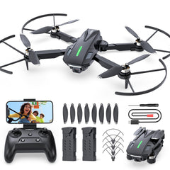 DEERC Drone with 1080P Camera for Kids, RC Quadcopter D75 Foldable with Wifi Transmission, Long Flight Time, Brushless Motor, Altitude Hold, One Key Start Drone Game Gift for Beginners Boys, C0