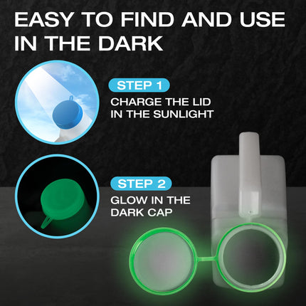 Urinal bottles for men with glow-in-the-dark lid (3-pack) - 1000mL men's bedside bottle made of thick plastic with screw lid - Leak-proof urinal chamber - Portable urinal bottles for men