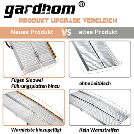 Foldable wheelchair ramp, gardhom wheelchair ramp for stairs 214cm, 362kg load capacity, anti-slip, extra wide 72cm threshold ramp for home stairs and doors