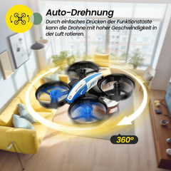 Holy Stone HS210 Mini Drone for Kids, RC Quadcopter Mini Drone with 3 Batteries, 21 Min. Long Flight Time, Automatic Altitude Hold, 360° Rolling, Headless Mode, One-Key Start for Beginners, Blue