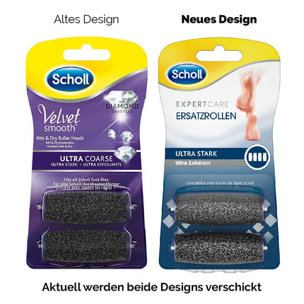 Scholl Expert Care Wet &amp; Dry Replacement Rolls Ultra Strong – Refill for Scholl's electric callus removers – With diamond particles – 2 rolls, gray, 2 pieces (1 pack)