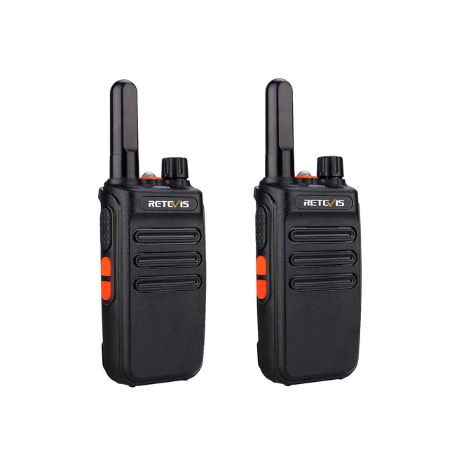 Retevis RB635 Two-Way Radio with Flashlight, PMR446 License-Free Radio, Long Range, Mini Two-Way Radio Set with USB Cable, Walkie-Talkies with VOX for Family Walks, Camping (Black, 2 Pack)