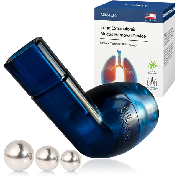 MillSTEPS Breathing Trainer Mucus Removal Device OPEP Device Exercise to Improve Lung Capacity &amp; Naturally Remove Mucus from the Airways