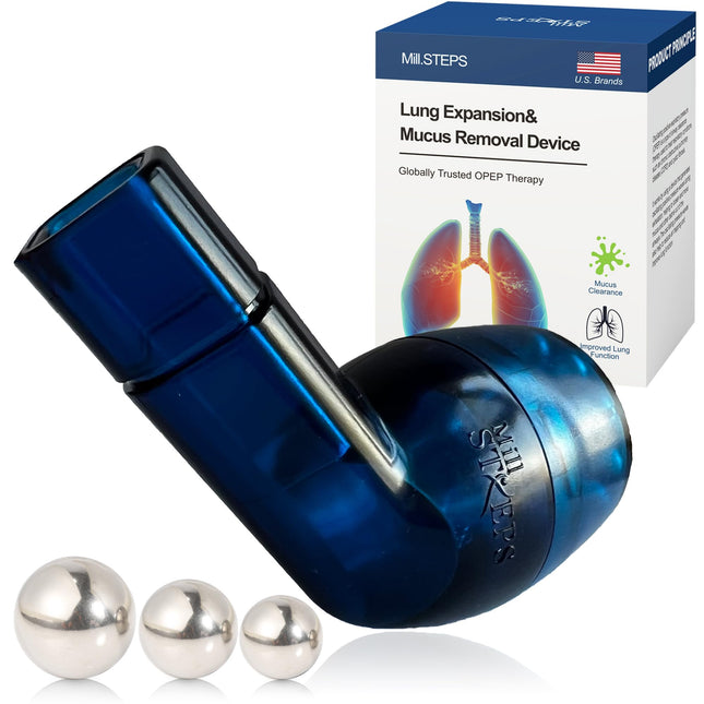MillSTEPS Breathing Trainer Mucus Removal Device OPEP Device Exercise to Improve Lung Capacity &amp; Naturally Remove Mucus from the Airways