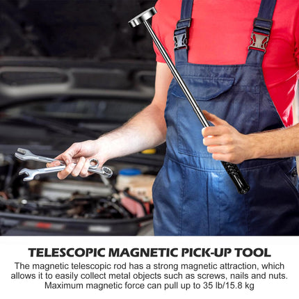 Magnet Pick Up Tool, Extendable Magnetic Lifter Magnetic Bar Gripper 22cm to 103.5cm, Telescopic Magnetic Bar, Flexible Magnet Telescopic Bar Stainless Steel for Picking Up Small Parts Keys