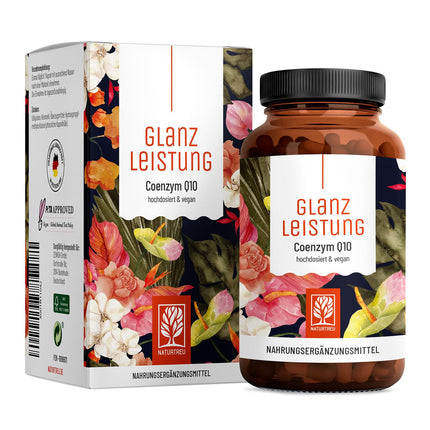 NATURTREU® Glanzleistung - Coenzyme Q10 capsules with a high dose of 200 mg per capsule - 90 vegan capsules for 3 months - pure ubiquinone from plant fermentation