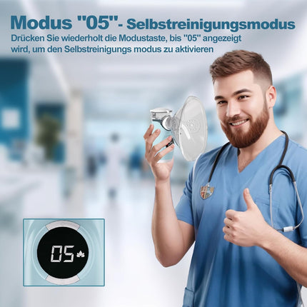 Swetfela Nebulizer for Adults and Children with LED Screen, Self-Cleaning Mode, 3 Timed Spray Modes, with 2 Masks and Mouthpiece, Portable USB Rechargeable Nebulizer