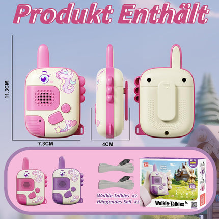 2PCS Walkie Talkies Children, Unicorn Gifts for Girls Toys from 3 4 5 6 Years Gifts Girls Outdoor Games for Children Walkie Talkie Children's Toys Christmas Gift Ideas Unicorn Toys