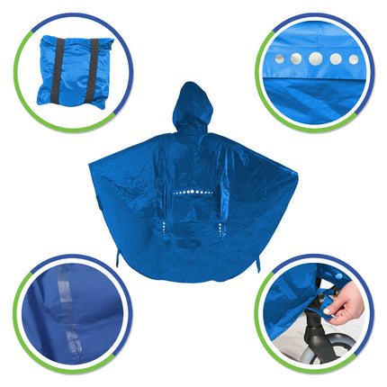 GOTITA – The wheelchair poncho – The versatile rain cover for wheelchairs – easy to use, easy to put on and take off – Italian design (Royal Blue)