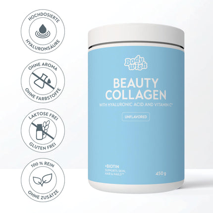 XXL Collagen Powder High Dosage 450 g | Premium Hyaluronic Acid, Biotin, Vitamins &amp; Minerals. Skin Care | Glow Collagen Powder Hydrolysate Peptides Types 1 and 3 | Skin, Hair, Nails | Neutral Soluble