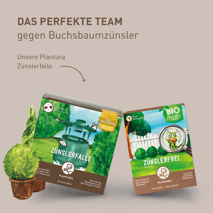 Plantura Xentari Caterpillar-Free &amp; Moth-Free against box tree moths and pest caterpillars, extremely effective &amp; biological spray, not harmful to bees, 8 x 2g sachets