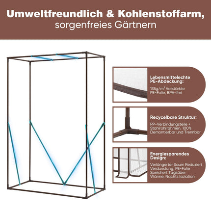Sekey Greenhouse Small 150x100x50 cm, Tomato Greenhouse, Plastic Greenhouse, Tomato Greenhouse, Balcony, Indoor/Outdoor - Stable, Winterproof &amp; Easy to Assemble, White