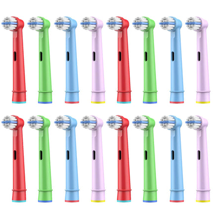 Pack of 16 children's brush heads compatible with Braun Oral B children's electric toothbrush, ultra soft bristles.