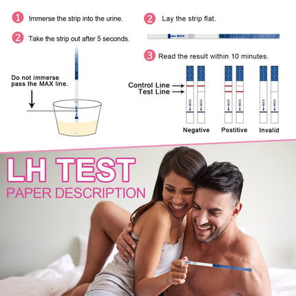 50 ovulation tests, optimal sensitivity ovulation tests, ovulation test 25 miu/ml, ovulation tests for ovulation, fertility test for women, easy to use