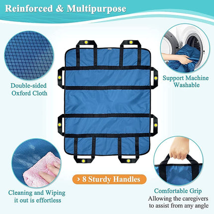Rotating Movable Bed Position Pads, Sliding Sheet for Elderly Bedridden Patient Sliding Sheet with Handles for Incontinence, Bariatric, Elderly - Reusable
