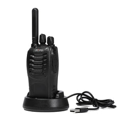 Walkie Talkie PMR446 license-free two-way radio, pofung PT88E 16 channels Professional rechargeable with long range USB charging station and earpieces Black 4 pieces
