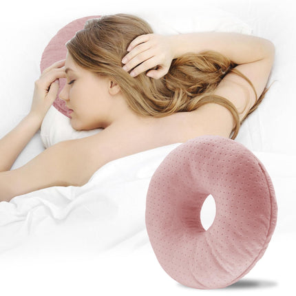 Topzora Piercing Pillow with Hole – Donut Pillow for Side Sleepers to Relieve Ear Pain, Piercing Pillow Side Sleepers for Ear Pain Relief, Donut Ear Pillow-Pink