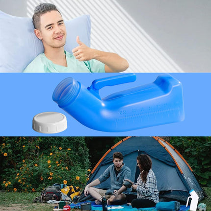 Urinal Bottle for Men Portable Urinal 1.2L Emergency Urinal Bottle Reusable Mobile Toilet Plastic Urinal Bottles with Lid for Travel Camping On the Go