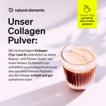 Collagen Powder 500 g – Collagen Hydrolysate Peptides – Collagen Type 1 and 3 – perfect solubility, natural taste without flavors – laboratory tested and produced in Germany