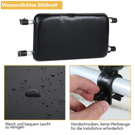 Eulenke walking aid for seniors, folding walking frame with 2 castors, walking aid for adults, height-adjustable walking frame made of aluminum, non-slip, stable walking frame up to 180 kg, silver