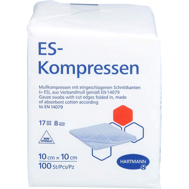ES-COMPRESSES non-sterile 10x10 cm 8-ply 100 pcs
