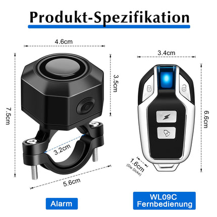 Bicycle Alarm System, 2 Pairs of Bicycle Alarm Systems with Remote Control, USB Rechargeable Bicycle Alarm, with Motion Sensor, Waterproof, for Scooter MTB Ebike E Scooter