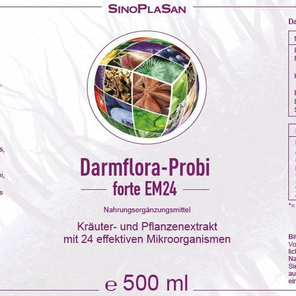 Darmflora-Probi forte EM24 | 24 live bacterial strains | 30 billion CFU | Immediately colony-forming | 500 ml | Natural manufacturing process