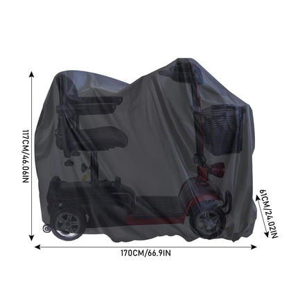 MaxAwe 170x 61x117cm Mobility Scooter Cover, Waterproof Mobility Scooter Cover, 420 Oxford Cover Heavy Duty Mobility Scooter Cover with Elastic Band for Disabled Scooter Protective Cover