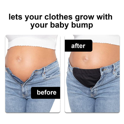 4 pieces trouser extenders for pregnancy, trouser extenders, trouser extenders for pregnant women, trouser waistband extenders come with 1 black trouser button extender (black, blue, light blue, dark blue).