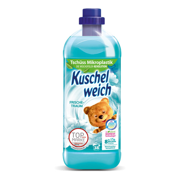 Kuschelweich fabric softener fresh dream, skin compatibility dermatologically approved, Kuschelweich fabric softener without microplastics, 1 liter for up to 38 wash loads, 1037.48 grams