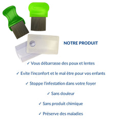Lice comb and nit comb, extra fine for children. Lice comb for children. Flea comb with lice treatment. Lice comb with metal teeth. Lice comb made of stainless steel and plastic. Lice comb for head lice infestation. Lice eggs and nits.