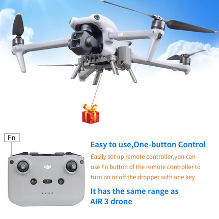 LYONGTECH Release and Drop Device System for DJI Air 3S, Air 3 Drone, Dropper Fishhook Release Kit, Payload Delivery Accessory