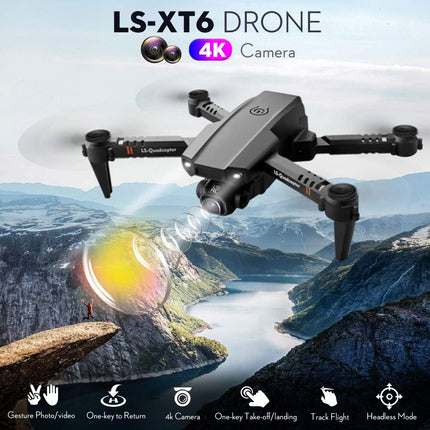 Goolsky Drone with Camera 4K, Drone Dual Camera Track Flight Gravity Sensor Gesture Photo Video Altitude Hold Headless Mode RC Quadcopter for Adults Kids