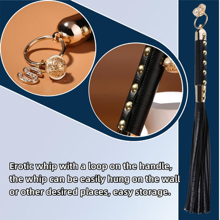 Whip with holding loop, Flogger erotic props leather whip spanking bondage adult game SM role play sex toy for couples