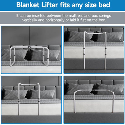 Foot Blanket Lifter, 25.2-26.8 inch Height Adjustable Bed Cradle for Feet, Foot Tent Blanket Support Holder with 4 Clips for Legs, Knees, Ankles, Post-Surgery, Arthritis
