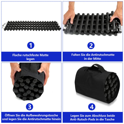 Jopassy traction aid, 2 pieces car starting aid 80x21cm, with storage bag, traction plates track system for sand snow, for cars, trucks, off-road vehicles