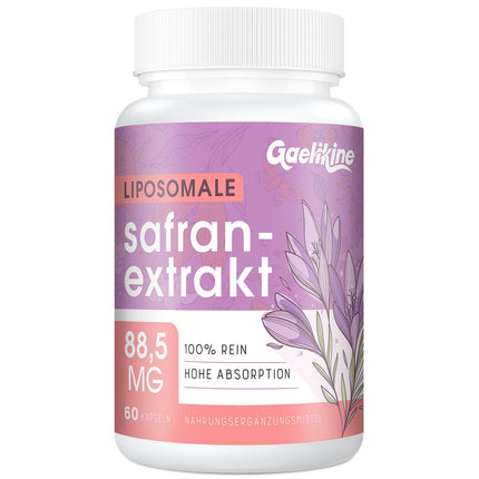 Liposomal Saffron 88.5 mg - Saffron Extract Capsules, 100% Pure, High-Dose Saffron - Premium Saffron for Men and Women, 60 Capsules, 2-Month Supply