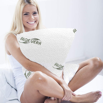 Siebenschläfer Orthopedic Neck Support Pillow - Pillow made of pressure-equalizing visco-gel foam (memory foam) with aloe vera cover - Pillow in 70x42cm height 15cm