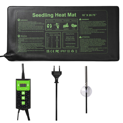Pumwoy Plant Heating Mat with Thermostat 53*27cm, 30W Indoor Greenhouse Heating Mat, Plant Heating Mat Waterproof, Digital Greenhouse Heating Mat