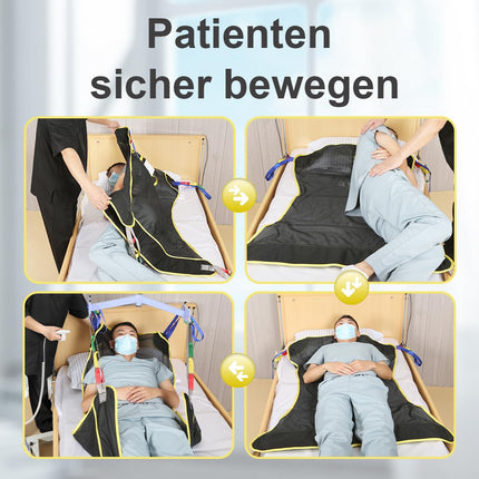 EZ Assistive Full Body Patient Lift Sling features a four points mesh sling for patient transfers and supports up to 500lbs (230kgs). (large)