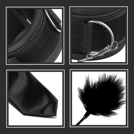 BDSM Bondage Restraints SM Sex Toys for Couples, Sex Bondage Set Bed Restraints Handcuffs Eye Mask Blindfold Feather Tickler Fetish Ankle Cuffs Sex Toys for Bed