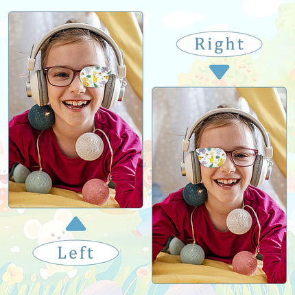 SYEYCW 10 Pieces Eye Patches Children, Amblyopia Eye Patches Children, Colorful Cartoon Reusable Eye Patches, for Glasses Treat Lazy Eye Amblyopia Strabismus for Left &amp; Right Eyes