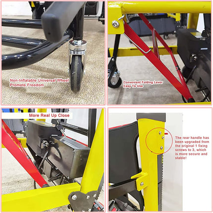 SEEANN Electric Crawler Stair Climber, Handcart Stair Climber Electric, Manual Stair Climbing Wheelchair for Elderly Patients, Can Go Up and Down Stairs