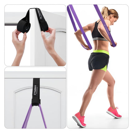 TOMSHOO Resistance Bands Set, Resistance Bands Fitness Bands Pull-Up Band Training Band with Door Anchor, Storage Bag, Multiple Resistance Levels, for Strength Training, Stretching